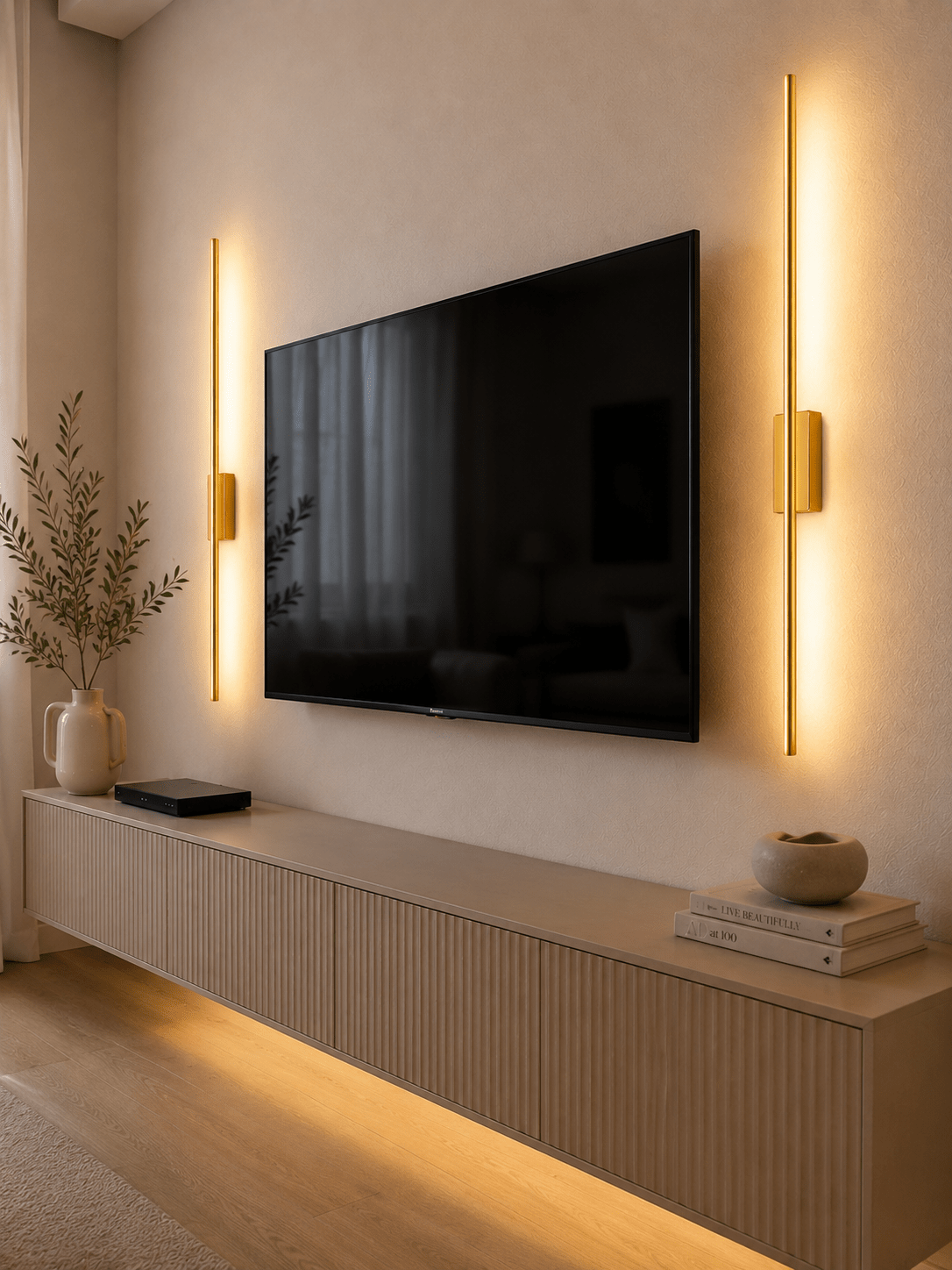 Gold Kasa Lavanta Aplik 2 Adet Duvar Dekorasyon Aydınlatması Şık Ambiyans 12w Gün Işığı ELEKTRİKLİ - Voxify