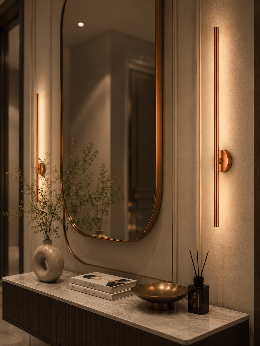 Rose Gold Kasa Lavanta Aplik 2 Adet Duvar Dekorasyon Aydınlatması Şık Ambiyans 12w Gün Işığı ELEKTRİKLİ - Voxify