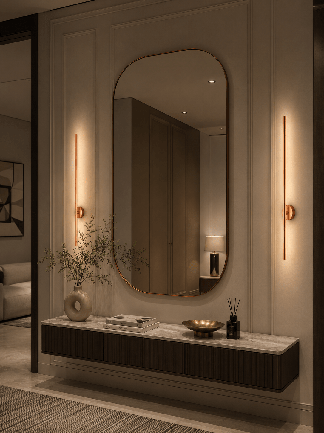 Rose Gold Kasa Lavanta Aplik 2 Adet Duvar Dekorasyon Aydınlatması Şık Ambiyans 12w Gün Işığı ELEKTRİKLİ - Voxify