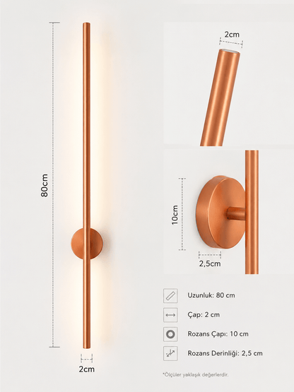 Rose Gold Kasa Lavanta Aplik 2 Adet Duvar Dekorasyon Aydınlatması Şık Ambiyans 12w Gün Işığı ELEKTRİKLİ - Voxify