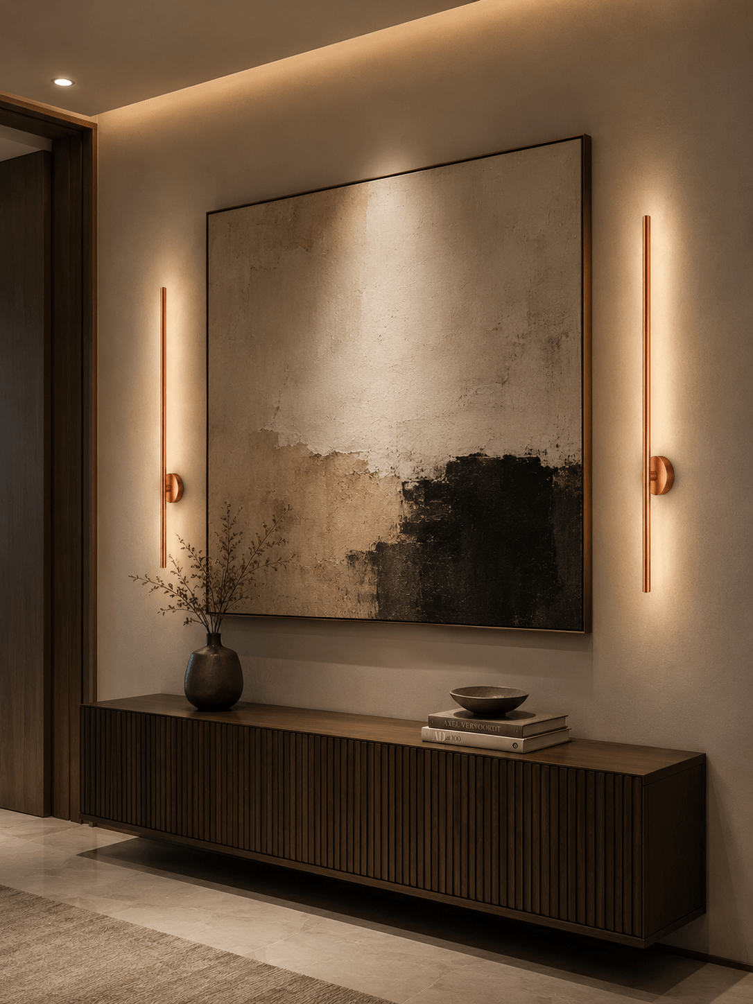 Rose Gold Kasa Lavanta Aplik 2 Adet Duvar Dekorasyon Aydınlatması Şık Ambiyans 12w Gün Işığı ELEKTRİKLİ - Voxify