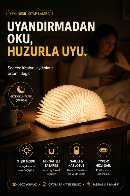 Şarjlı Kitap Lamba - Voxify