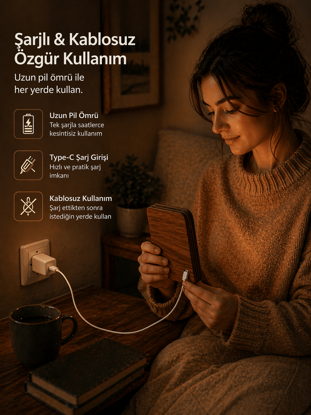 Şarjlı Kitap Lamba - Voxify
