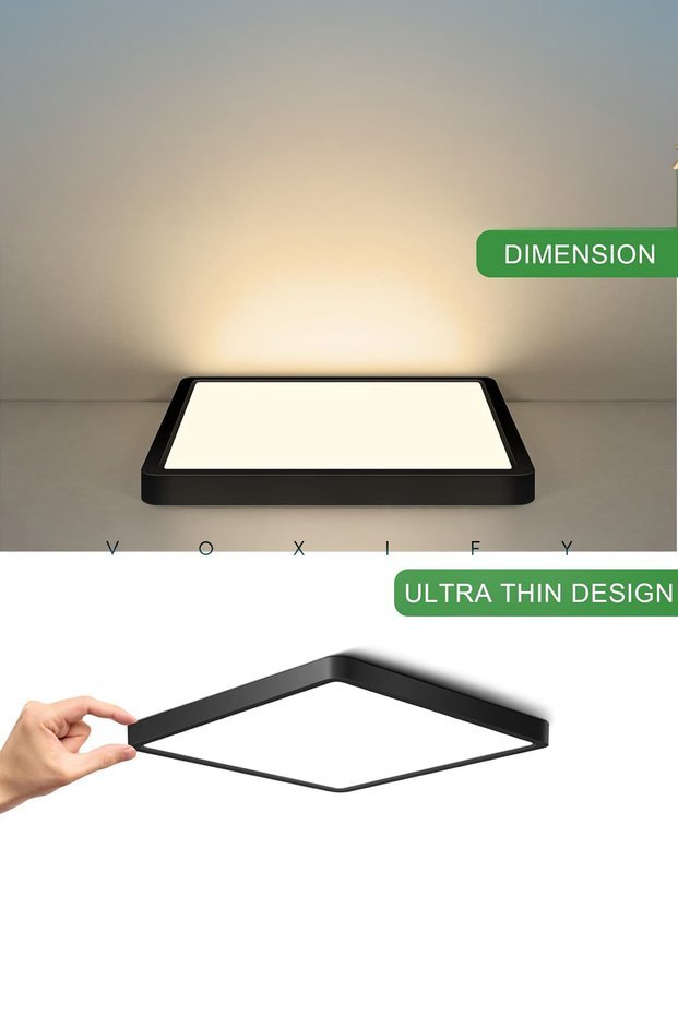 VOXIFY 24W LED Panel – 30×30 cm Siyah / Beyaz Işık - Voxify