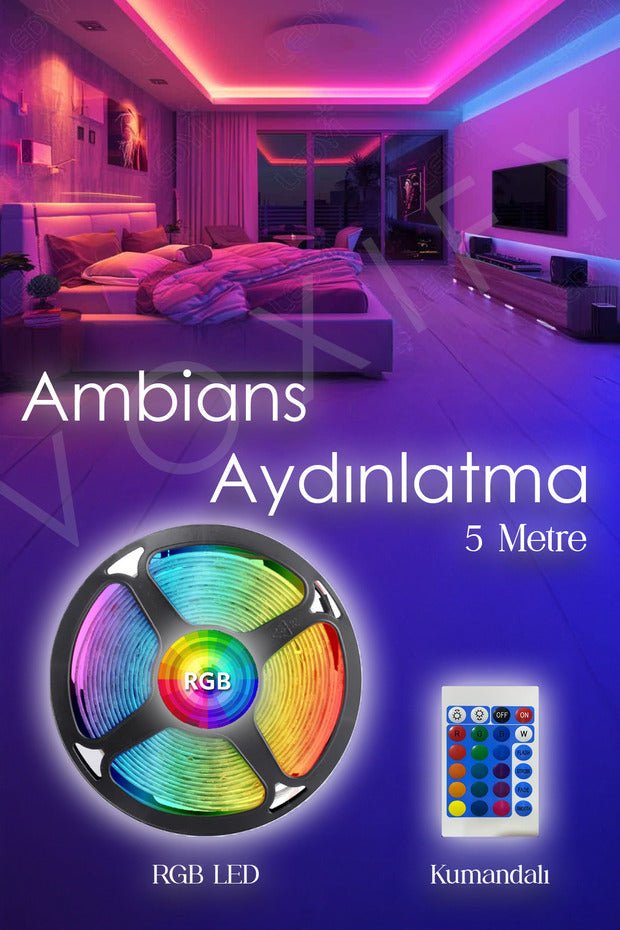 VOXIFY Kumandalı RGB Şerit LED – 2.5 / 5 Metre - Voxify